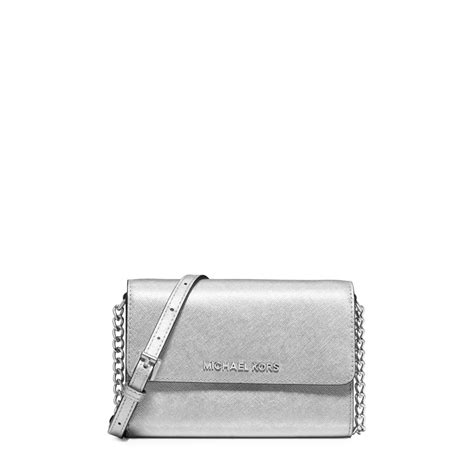 michael kors silver jet set crossbody
